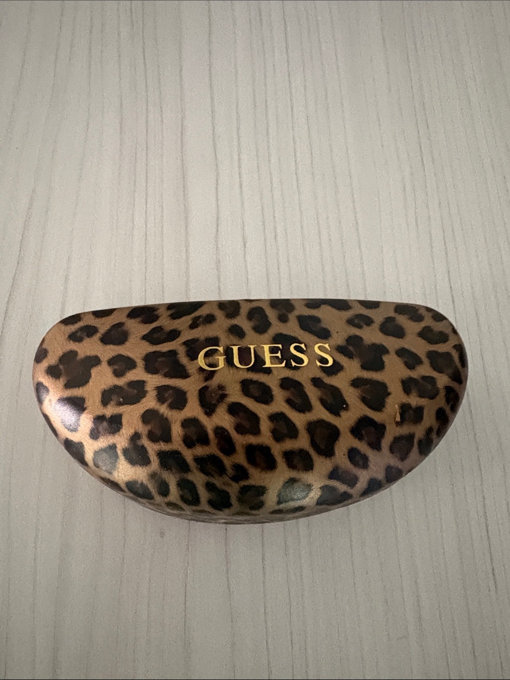 GUESS Leopard Print Sunglasses Case - Brown & Black